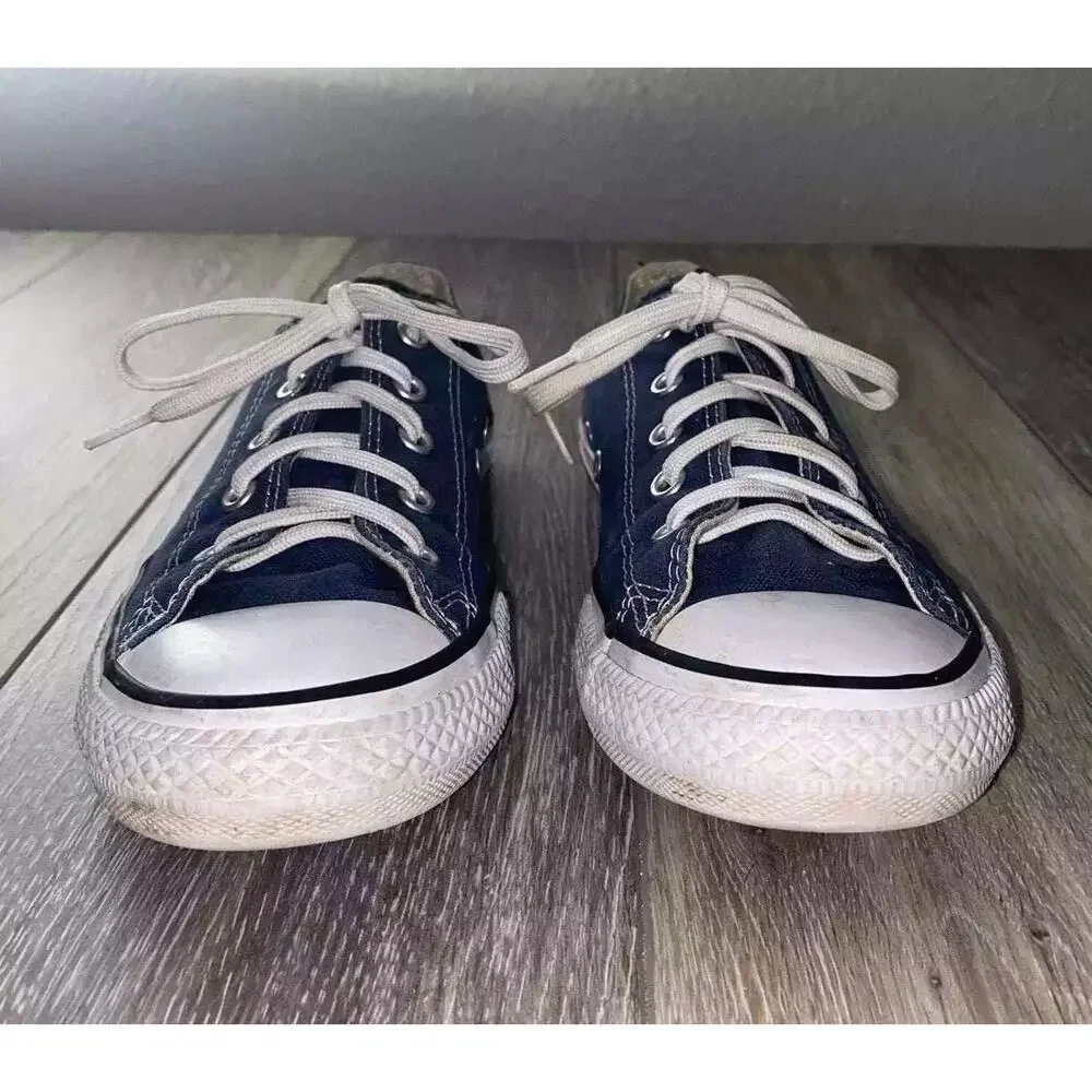 Converse All Star Blue Canvas Lace Up Low Top Sneaker Shoes Youth US Size 2.5